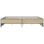 Estructura cama madera ingeniería metal roble Sonoma 160x200 cm de vidaXL, Camas y somieres - Ref: Foro24-3279878, Precio: 13...