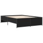 Estructura de cama madera de ingeniería y metal negro 120x200cm de vidaXL, Camas y somieres - Ref: Foro24-3279892, Precio: 13...