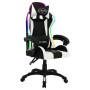 Gaming chair with RGB LED lights, white and black synthetic leather. by vidaXL, Office chairs - Ref: Foro24-288001, Price: 18...