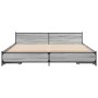 Cama con cajones madera ingeniería gris Sonoma 200x200 cm de vidaXL, Camas y somieres - Ref: Foro24-3279915, Precio: 196,99 €...