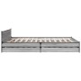 Cama con cajones madera ingeniería gris Sonoma 200x200 cm de vidaXL, Camas y somieres - Ref: Foro24-3279915, Precio: 196,99 €...