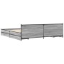 Cama con cajones madera ingeniería gris Sonoma 200x200 cm de vidaXL, Camas y somieres - Ref: Foro24-3279915, Precio: 196,99 €...