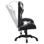 Silla gaming con luces LED RGB cuero sintético blanco y negro de vidaXL, Sillas de oficina - Ref: Foro24-288001, Precio: 187,...