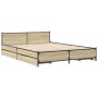 Cama con cajones madera ingeniería roble Sonoma 135x190 cm de vidaXL, Camas y somieres - Ref: Foro24-3279948, Precio: 169,36 ...