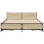 Bett aus Sonoma-Eichenholzwerkstoff mit Schubladen, 135 x 190 cm von vidaXL, Betten und Lattenroste - Ref: Foro24-3279948, Pr...