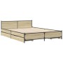 Bett aus Sonoma-Eichenholzwerkstoff mit Schubladen, 140 x 190 cm von vidaXL, Betten und Lattenroste - Ref: Foro24-3279943, Pr...