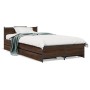 Oak brown engineered wood bed with drawers 75x190 cm by vidaXL, Beds and slatted bases - Ref: Foro24-3279976, Price: 145,21 €...