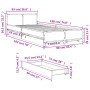 Schwarzes Holzwerkstoffbett mit Schubladen 90x190 cm von vidaXL, Betten und Lattenroste - Ref: Foro24-3279957, Preis: 151,01 ...