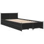 Black engineered wood bed with drawers 100x200 cm by vidaXL, Beds and slatted bases - Ref: Foro24-3279962, Price: 152,54 €, D...