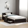 Black engineered wood bed with drawers 100x200 cm by vidaXL, Beds and slatted bases - Ref: Foro24-3279962, Price: 152,54 €, D...