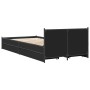 Black engineered wood bed with drawers 100x200 cm by vidaXL, Beds and slatted bases - Ref: Foro24-3279962, Price: 152,54 €, D...