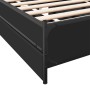 Black engineered wood bed with drawers 100x200 cm by vidaXL, Beds and slatted bases - Ref: Foro24-3279962, Price: 152,54 €, D...