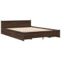 Oak brown engineered wood bed with drawers 140x200 cm by vidaXL, Beds and slatted bases - Ref: Foro24-3279936, Price: 180,81 ...