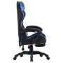 Silla gaming con reposapiés cuero sintético azul y negro de vidaXL, Sillas de oficina - Ref: Foro24-287986, Precio: 173,53 €,...