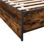 Smoked oak engineered wood bed with drawers 90x200 cm by vidaXL, Beds and slatted bases - Ref: Foro24-3279969, Price: 145,43 ...