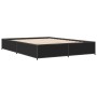 Estructura de cama madera de ingeniería y metal negro 140x190cm de vidaXL, Camas y somieres - Ref: Foro24-3279852, Precio: 12...