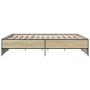 Estructura cama madera ingeniería metal roble Sonoma 180x200 cm de vidaXL, Camas y somieres - Ref: Foro24-3279873, Precio: 14...