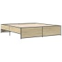 Estructura cama madera ingeniería metal roble Sonoma 180x200 cm de vidaXL, Camas y somieres - Ref: Foro24-3279873, Precio: 14...