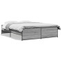 Estructura cama madera ingeniería metal gris Sonoma 140x200 cm de vidaXL, Camas y somieres - Ref: Foro24-3279890, Precio: 139...