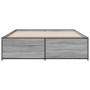 Estructura cama madera ingeniería metal gris Sonoma 140x200 cm de vidaXL, Camas y somieres - Ref: Foro24-3279890, Precio: 139...