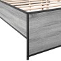 Estructura cama madera ingeniería metal gris Sonoma 140x200 cm de vidaXL, Camas y somieres - Ref: Foro24-3279890, Precio: 139...