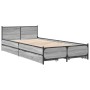 Sonoma gray engineered wood bed with drawers 90x190 cm by vidaXL, Beds and slatted bases - Ref: Foro24-3279960, Price: 151,18...