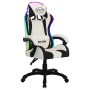 Gaming-Stuhl mit RGB-LED-Lichtern aus schwarzem und weißem Kunstleder von vidaXL, Bürostühle - Ref: Foro24-288005, Preis: 199...