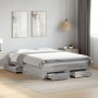 Cama con cajones madera ingeniería gris Sonoma 140x190 cm de vidaXL, Camas y somieres - Ref: Foro24-3280403, Precio: 184,42 €...