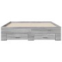 Cama con cajones madera ingeniería gris Sonoma 140x190 cm de vidaXL, Camas y somieres - Ref: Foro24-3280403, Precio: 184,42 €...