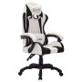 Silla gaming con luces LED RGB cuero sintético blanco y negro de vidaXL, Sillas de oficina - Ref: Foro24-288005, Precio: 199,...