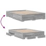 Cama con cajones madera ingeniería gris Sonoma 140x190 cm de vidaXL, Camas y somieres - Ref: Foro24-3280403, Precio: 184,42 €...