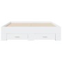 Cama con cajones madera de ingeniería blanco 120x200 cm de vidaXL, Camas y somieres - Ref: Foro24-3280391, Precio: 187,04 €, ...