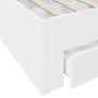 White engineered wood bed with drawers 120x200 cm by vidaXL, Beds and slatted bases - Ref: Foro24-3280391, Price: 187,04 €, D...