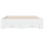 Cama con cajones madera de ingeniería blanca 140x190 cm de vidaXL, Camas y somieres - Ref: Foro24-3280398, Precio: 224,23 €, ...