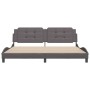 Bed frame with headboard gray synthetic leather 200x200 cm by vidaXL, Beds and slatted bases - Ref: Foro24-3208208, Price: 20...