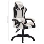 Silla gaming con luces LED RGB cuero sintético blanco y negro de vidaXL, Sillas de oficina - Ref: Foro24-288005, Precio: 199,...