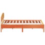 Bed frame with wax brown pine wood headboard 180x200 cm by vidaXL, Beds and slatted bases - Ref: Foro24-3207200, Price: 205,7...