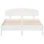 Bed frame with white pine wood headboard 120x200 cm by vidaXL, Beds and slatted bases - Ref: Foro24-3207214, Price: 174,99 €,...