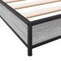 Estructura cama madera ingeniería metal gris Sonoma 200x200 cm de vidaXL, Camas y somieres - Ref: Foro24-845129, Precio: 102,...