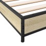 Sonoma oak metal engineered wood bed frame 140x190 cm by vidaXL, Beds and slatted bases - Ref: Foro24-845157, Price: 86,39 €,...