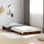 Estructura cama madera ingeniería metal roble humo 75x190 cm de vidaXL, Camas y somieres - Ref: Foro24-845188, Precio: 63,08 ...