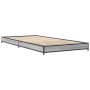 Estructura cama madera ingeniería metal gris Sonoma 100x200 cm de vidaXL, Camas y somieres - Ref: Foro24-845174, Precio: 69,0...