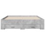 Concrete gray engineered wood bed with drawers 135x190 cm by vidaXL, Beds and slatted bases - Ref: Foro24-3280408, Price: 179...