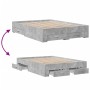 Concrete gray engineered wood bed with drawers 120x190 cm by vidaXL, Beds and slatted bases - Ref: Foro24-3280415, Price: 174...