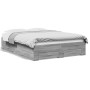 Cama con cajones madera ingeniería gris Sonoma 120x190 cm de vidaXL, Camas y somieres - Ref: Foro24-3280417, Precio: 178,48 €...