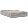 Cama con cajones madera ingeniería gris Sonoma 120x190 cm de vidaXL, Camas y somieres - Ref: Foro24-3280417, Precio: 178,48 €...