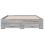 Cama con cajones madera ingeniería gris Sonoma 120x190 cm de vidaXL, Camas y somieres - Ref: Foro24-3280417, Precio: 178,48 €...