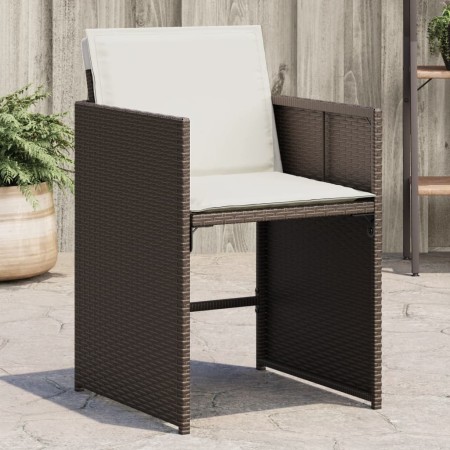 Garden chairs with cushions, 4 units, synthetic brown rattan by vidaXL, Garden chairs - Ref: Foro24-4007458, Price: 200,13 €,...