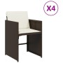 Garden chairs with cushions, 4 units, synthetic brown rattan by vidaXL, Garden chairs - Ref: Foro24-4007458, Price: 200,13 €,...