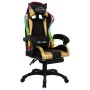 Silla gaming con luces LED RGB cuero sintético dorado y negro de vidaXL, Sillas de oficina - Ref: Foro24-288008, Precio: 210,...